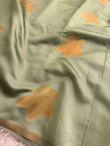 Banarasi Soft Silk Copper Zari Ethnic Motif Saree