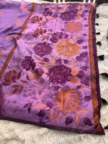 Banarasi Soft Silk Copper Zari Ethnic Motif Saree