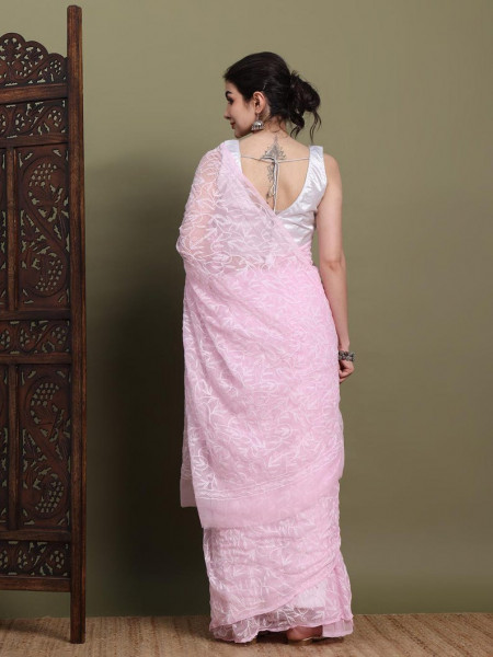 Never Seen Before Chiffon Chikankari Saree