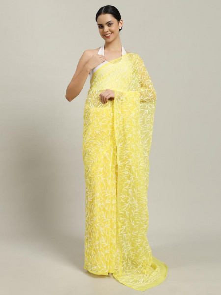 Never Seen Before Chiffon Chikankari Saree