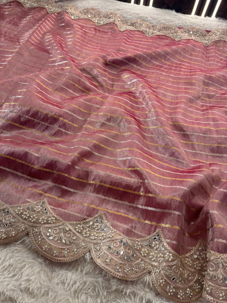 Never Seen Before Premium Tissue Silk Saree with Designer Border