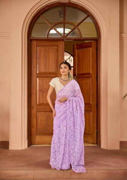 Never Seen Before Chiffon Chikankari Saree