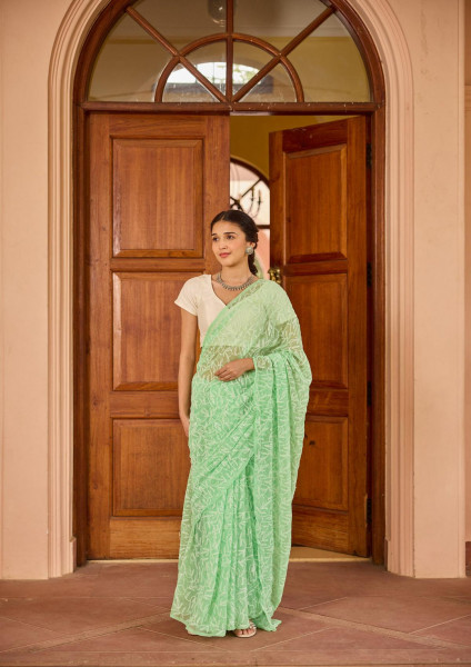 Never Seen Before Chiffon Chikankari Saree