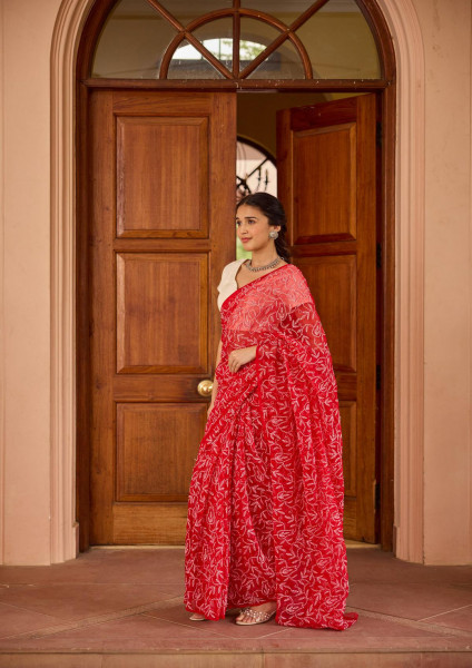Never Seen Before Chiffon Chikankari Saree