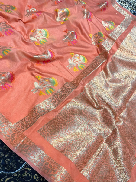 Semi Georgette Silk Saree with Tilfi Boota Design