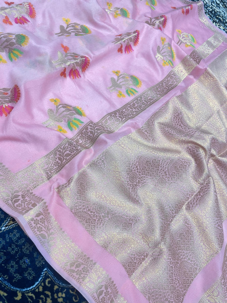 Semi Georgette Silk Saree with Tilfi Boota Design
