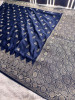 Mashru Katan Silk Saree with Floral Zari Borders and Pallu