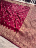 Mashru Katan Silk Saree with Floral Zari Borders and Pallu