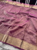 Premium Banarasi Tissue Silk Saree with Mini Handwork Mirror