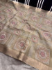 Never Seen Before Banarasi Tissue Resham Embroidery Work Saree With Banarasi Zari Border