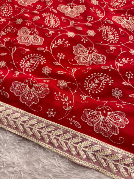 Never Seen Before Chiffon Chikankari Saree