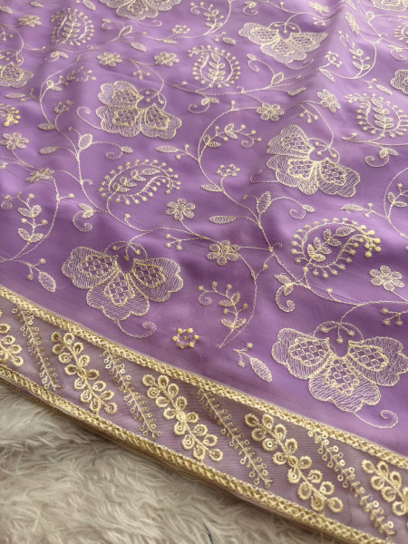 Never Seen Before Chiffon Chikankari Saree