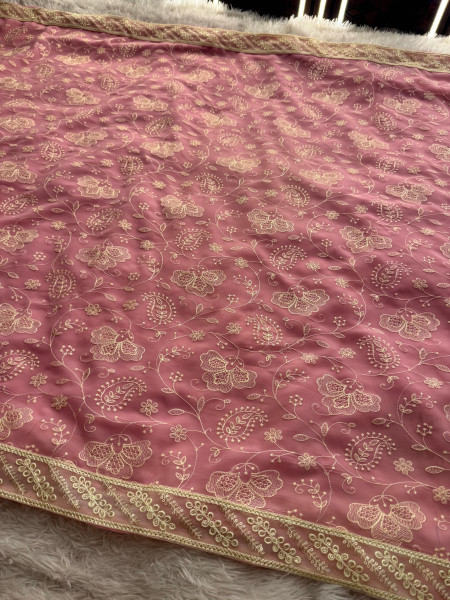 Never Seen Before Chiffon Chikankari Saree