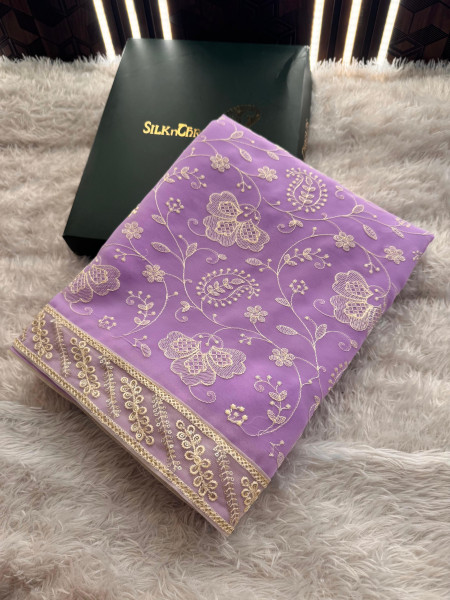 Never Seen Before Chiffon Chikankari Saree