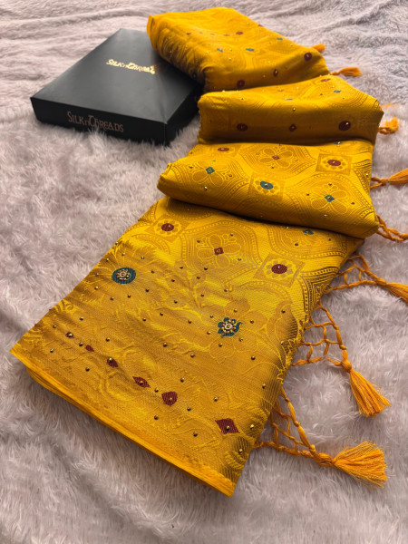 Banarasi Silk Saree With Zari and Meenakari Work
