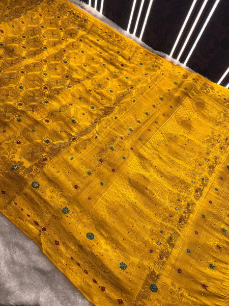 Banarasi Silk Saree With Zari and Meenakari Work