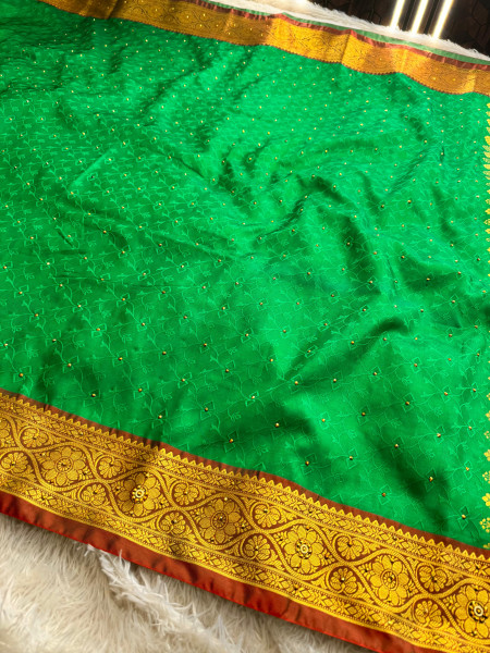 Banarasi Satin Silk Saree with Ethnic Motif self Design with Heavy Zari Richpallu