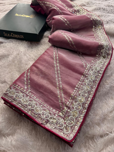 Jimmy Choo Saree Sequence Embroidery Work