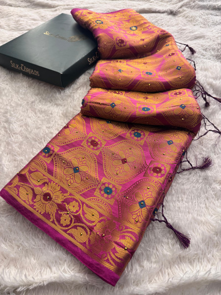 Banarasi Silk Saree With Zari and Meenakari Work