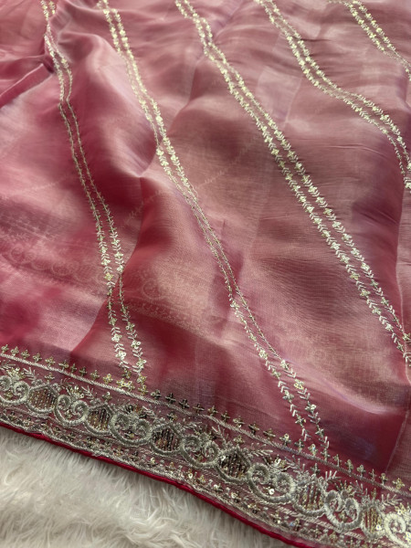 Jimmy Choo Saree Sequence Embroidery Work