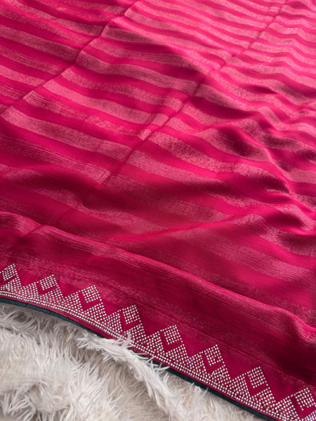 Designer Saree With Swarovski Crystal Work