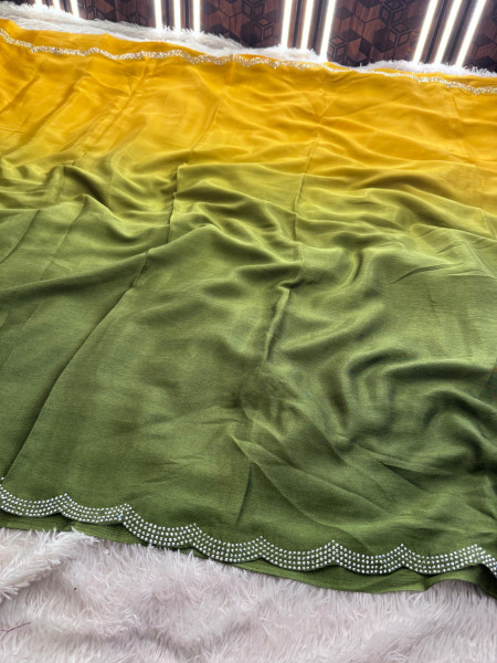 Georgette Silk Saree  with Sequence Embroidery Work