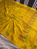 Mashru Katan Silk Saree with Floral Zari Borders and Meenakari
