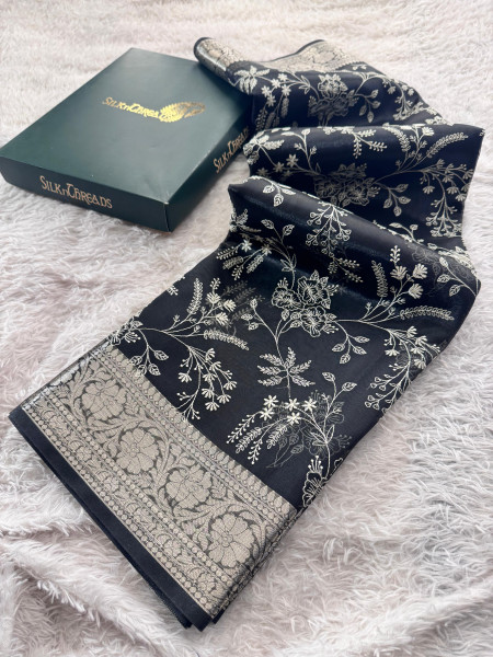 Never Seen Before Premium Tissue Chikankari Saree
