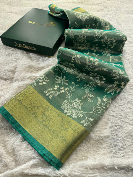 Never Seen Before Premium Tissue Chikankari Saree