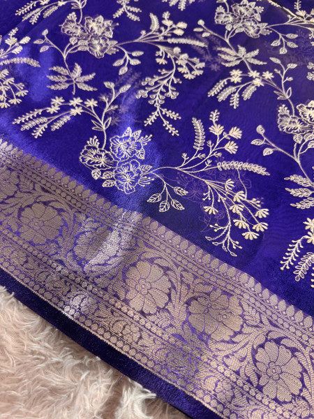 Never Seen Before Premium Tissue Chikankari Saree