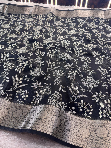 Never Seen Before Premium Tissue Chikankari Saree