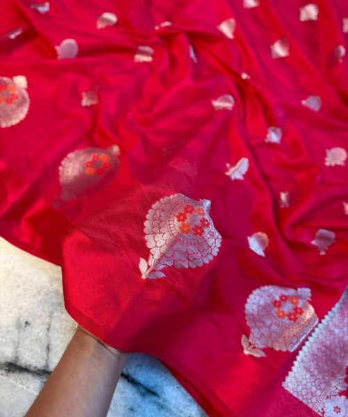 Warm Silk Banarasi Saree with Meenakari Zari Border
