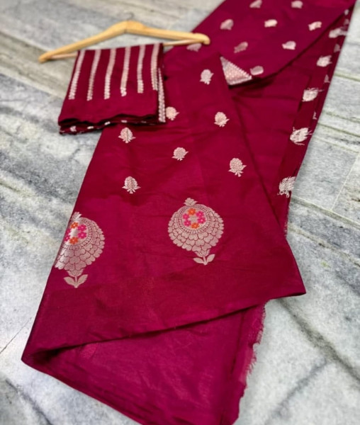 Warm Silk Banarasi Saree with Meenakari Zari Border