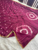 Chiffon Silk Hand Bandhani Dye Saree With Designer Lace