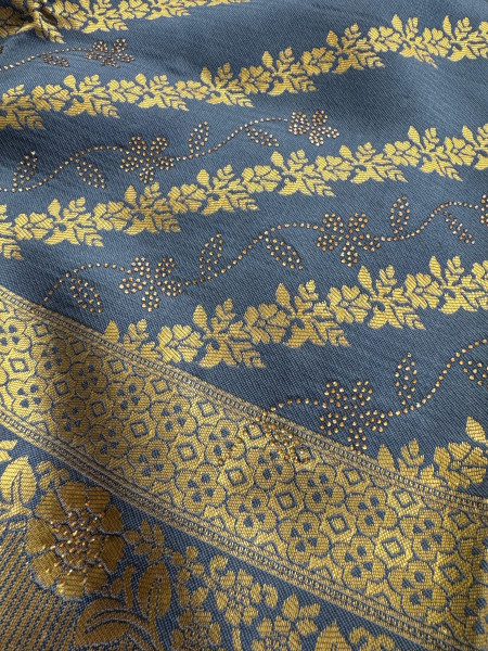 Banarasi Silk Swarovski Crystal Work Saree With Tassels