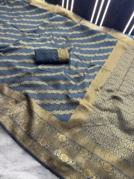 Banarasi Silk Swarovski Crystal Work Saree With Tassels