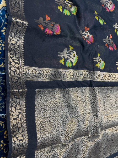Semi Georgette Silk Saree with Tilfi Boota Design