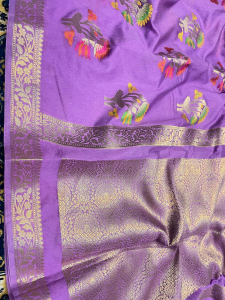 Semi Georgette Silk Saree with Tilfi Boota Design