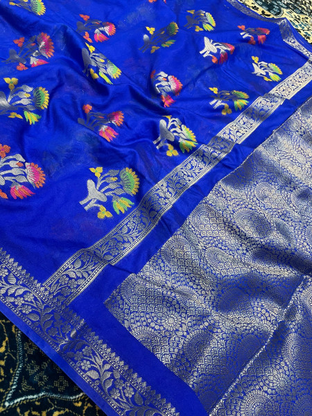 Semi Georgette Silk Saree with Tilfi Boota Design