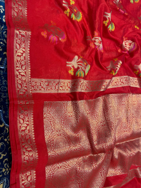 Semi Georgette Silk Saree with Tilfi Boota Design