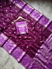 Semi Katan Soft Silk Saree with Allover Zari checks and Booti Design