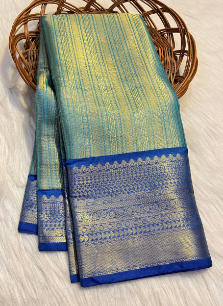 Banarasi Silk Zari Tanchoi Saree With Zari Richpallu
