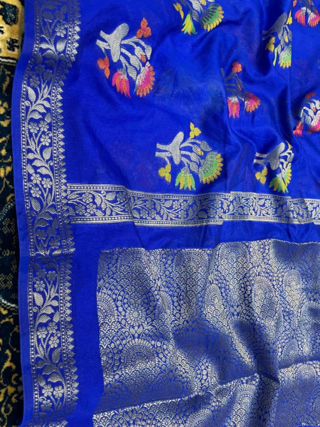Semi Georgette Silk Saree with Tilfi Boota Design