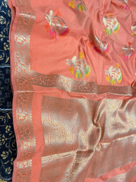 Semi Georgette Silk Saree with Tilfi Boota Design