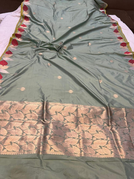 Banarasi Semi Katan Silk Saree with Tilfi Meena Border
