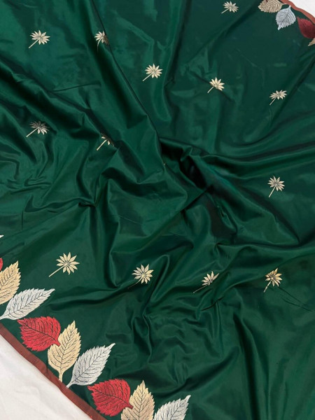 Banarasi Semi Katan Silk Saree with Tilfi Meena Border
