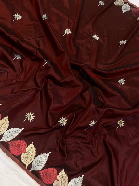 Banarasi Semi Katan Silk Saree with Tilfi Meena Border