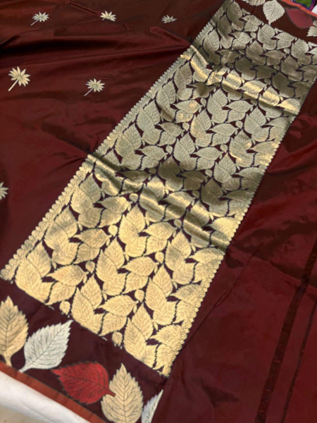 Banarasi Semi Katan Silk Saree with Tilfi Meena Border