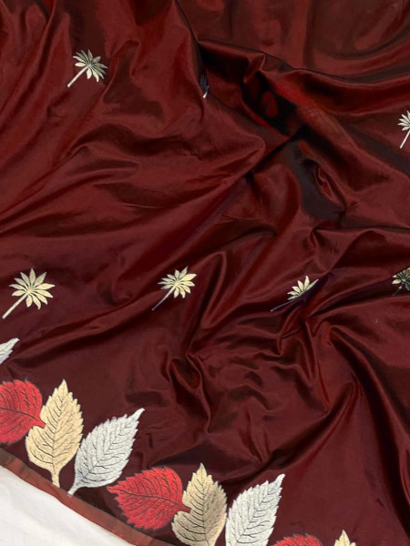 Banarasi Semi Katan Silk Saree with Tilfi Meena Border