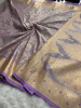 Mashru Katan Silk Saree with Floral Zari Borders and Meenakari Work
